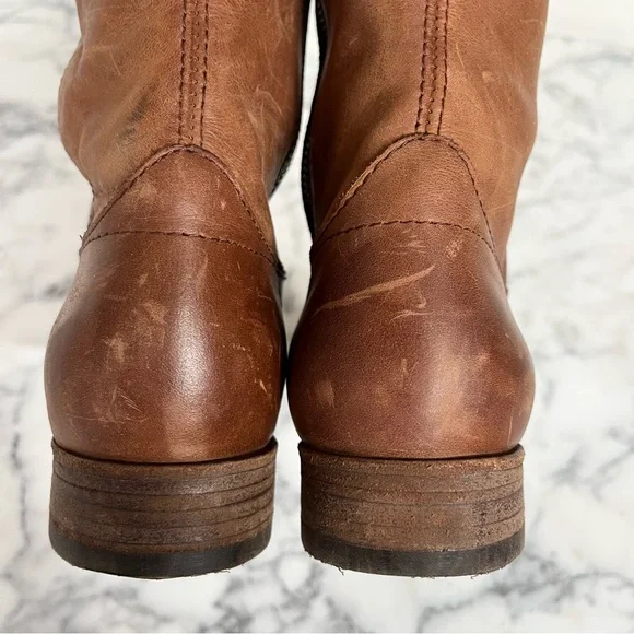 Women's Melissa Western Knee High Leather Boots Cognac Brown Woman’s Size 7B - Picture 8 of 15